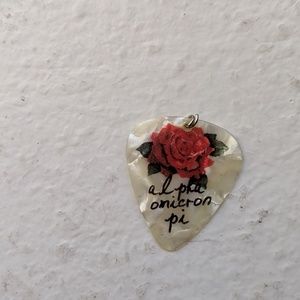 AOII guitar pic necklace pendant